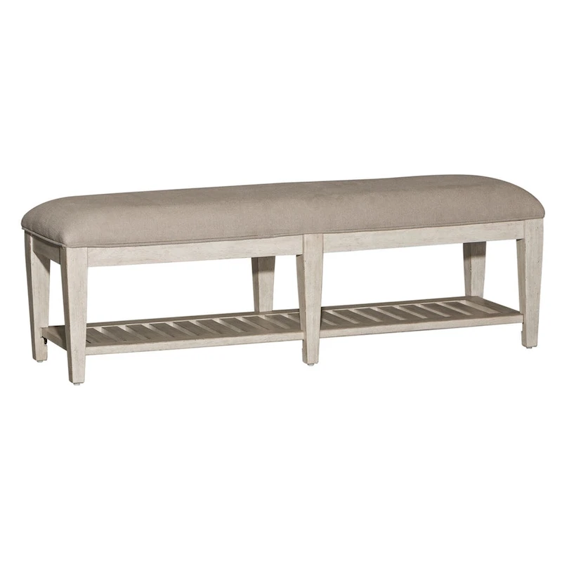 Heartland Antique White Tobacco Bed Bench