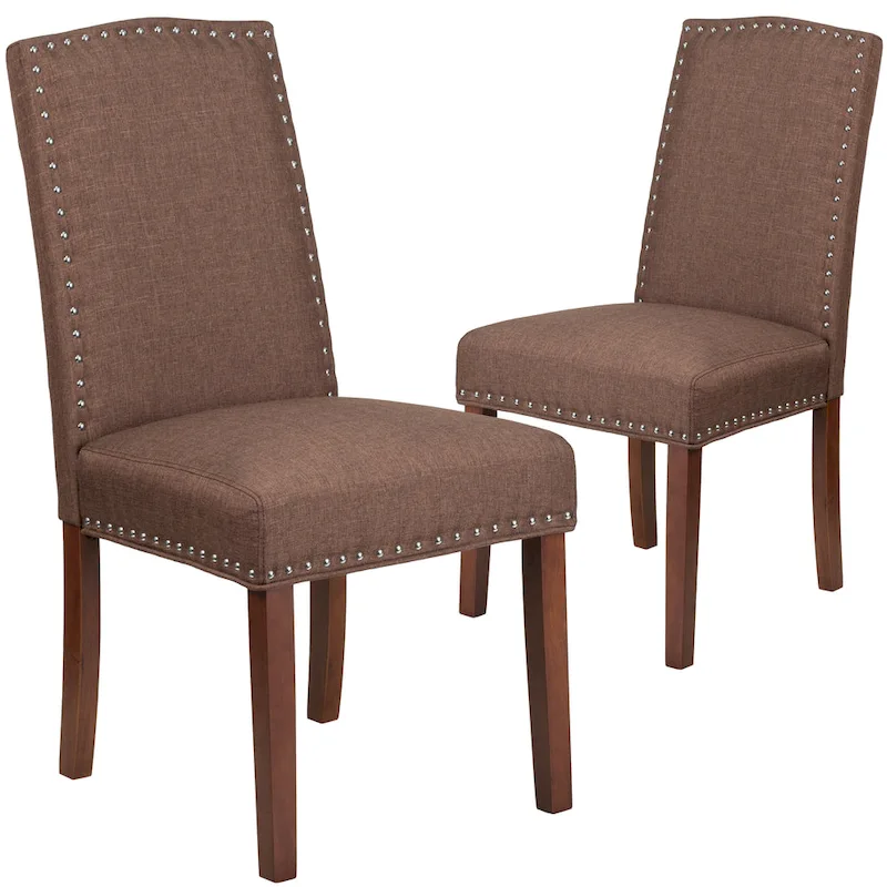 Parsons Chair with Silver Nailhead Trim (Set of 2)