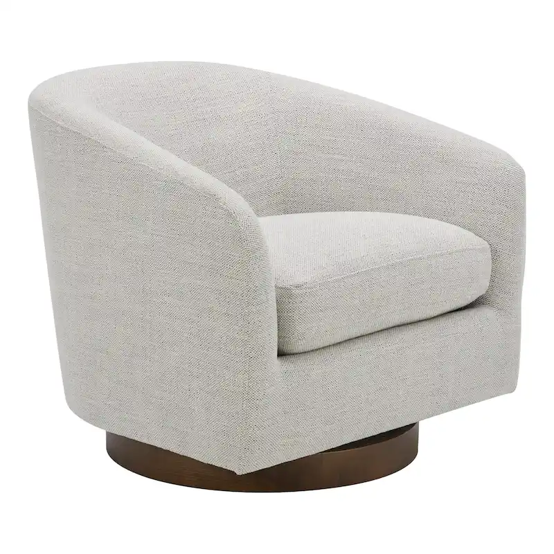 Aurelle Home Modern Upholsted Swivel Barrel Chair
