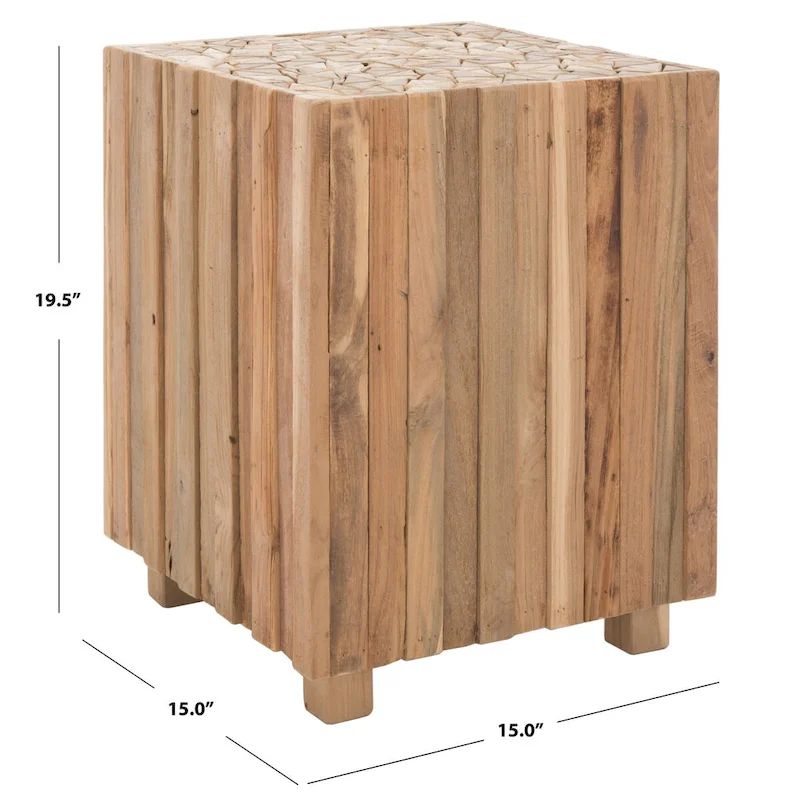 SAFAVIEH Candylene Medium Oak Square End Table - 15 x 15 x 19.5 - 15Wx15Dx20H