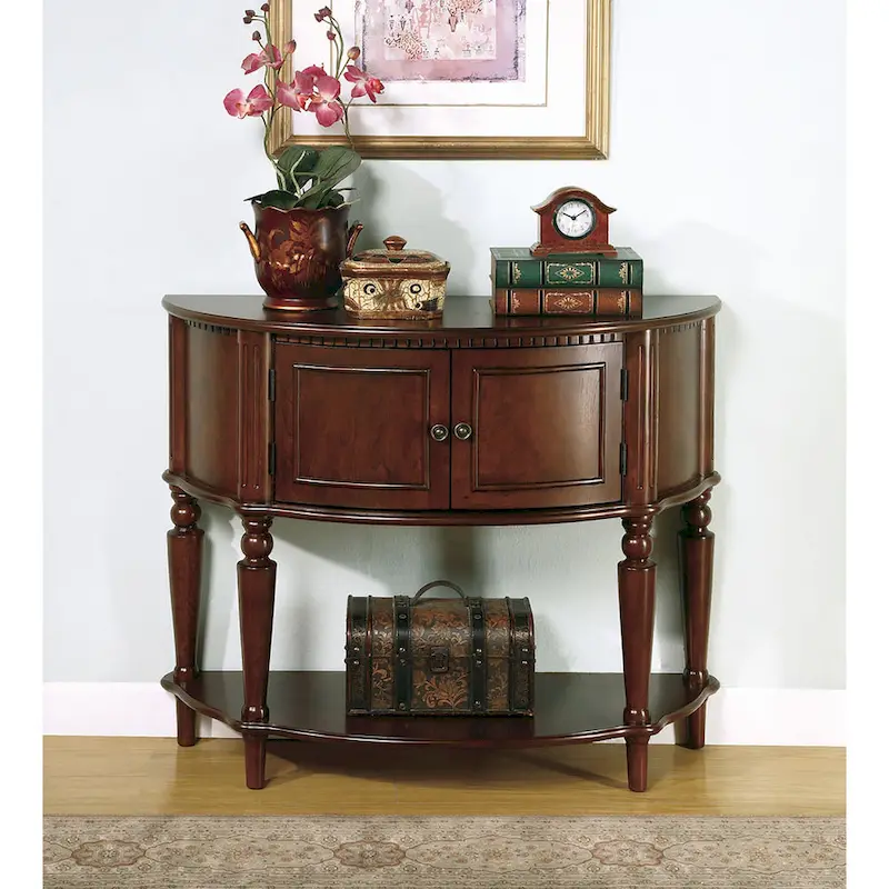 Brown Traditional Wood Console Table