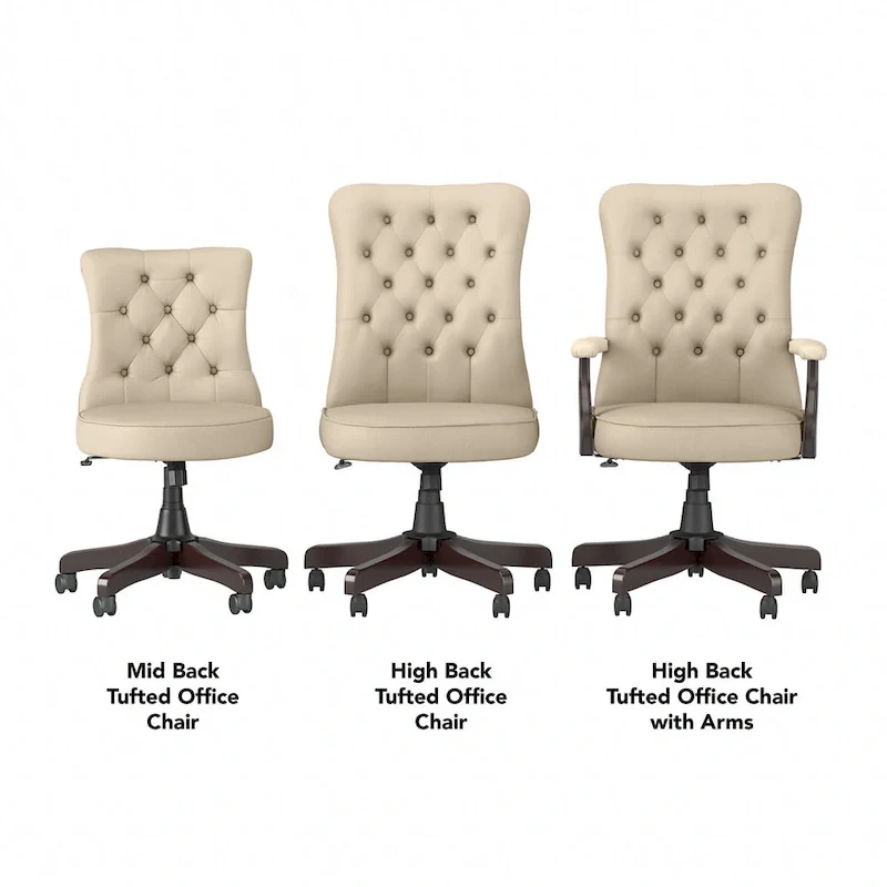 High Back Tufted Office Chair with Arms by