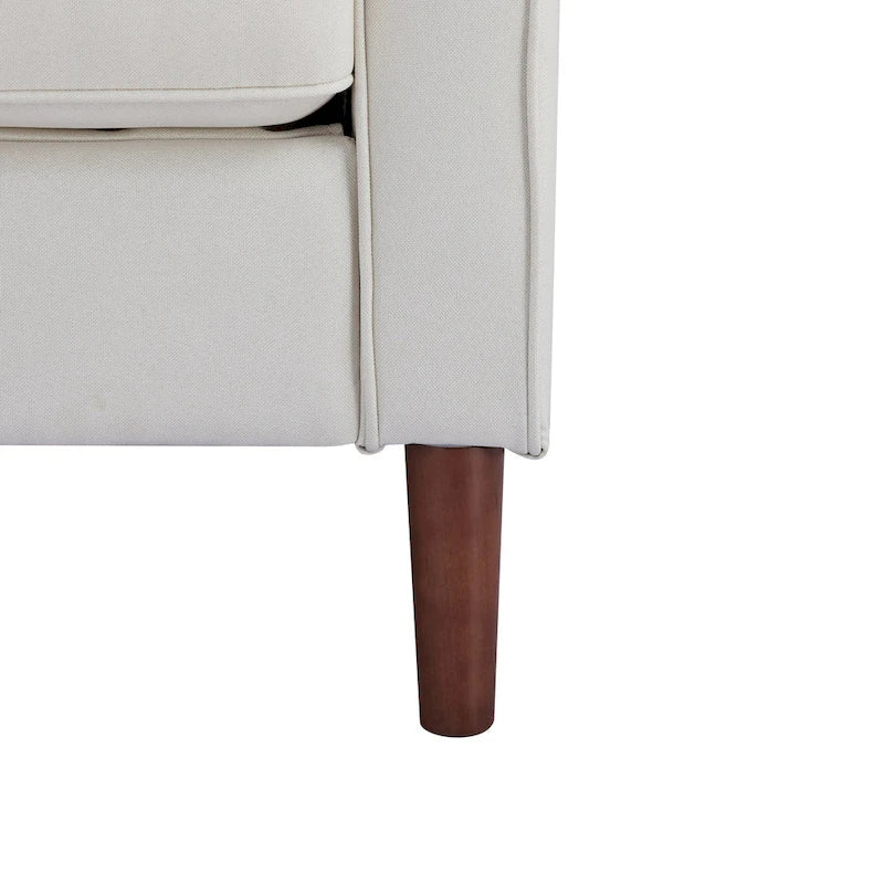 Sedona Modern Accent Chair, Faux Linen / Vegan Leather Armchair