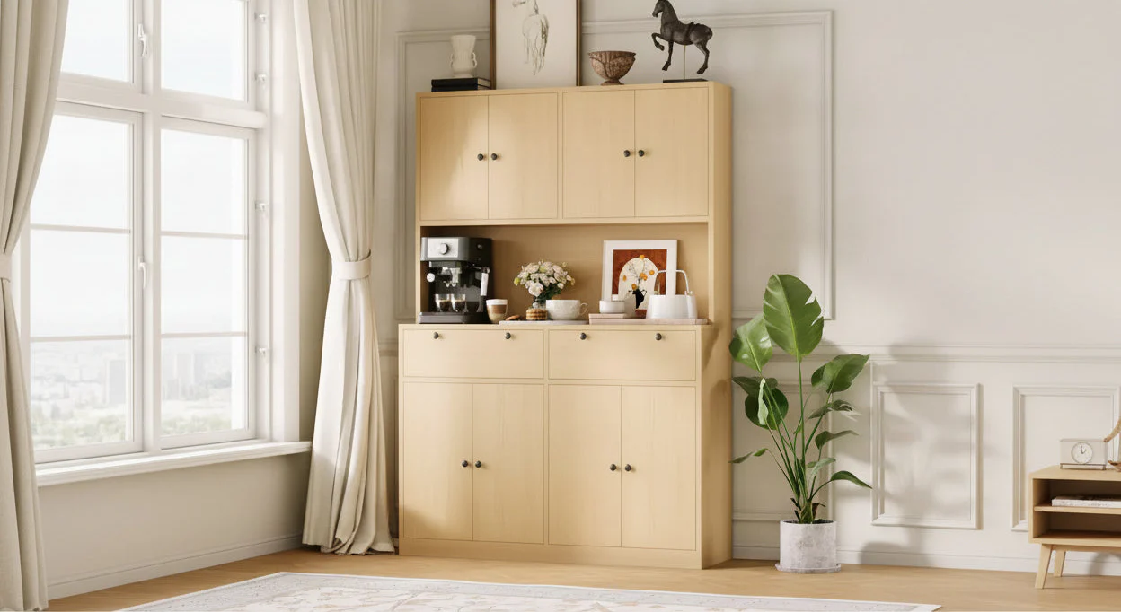 71 Tall Kitchen Pantry Cabinet with Charing Station | 2 Drawers, 47 w Kitchen Pantry Storage