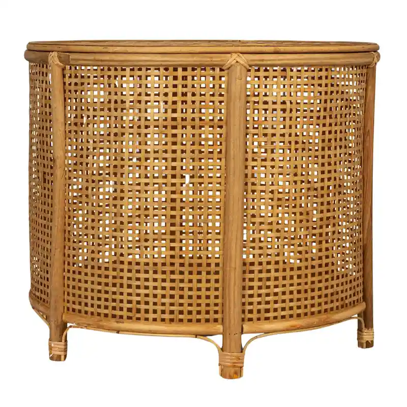 Bamboo and Rattan Accent Table