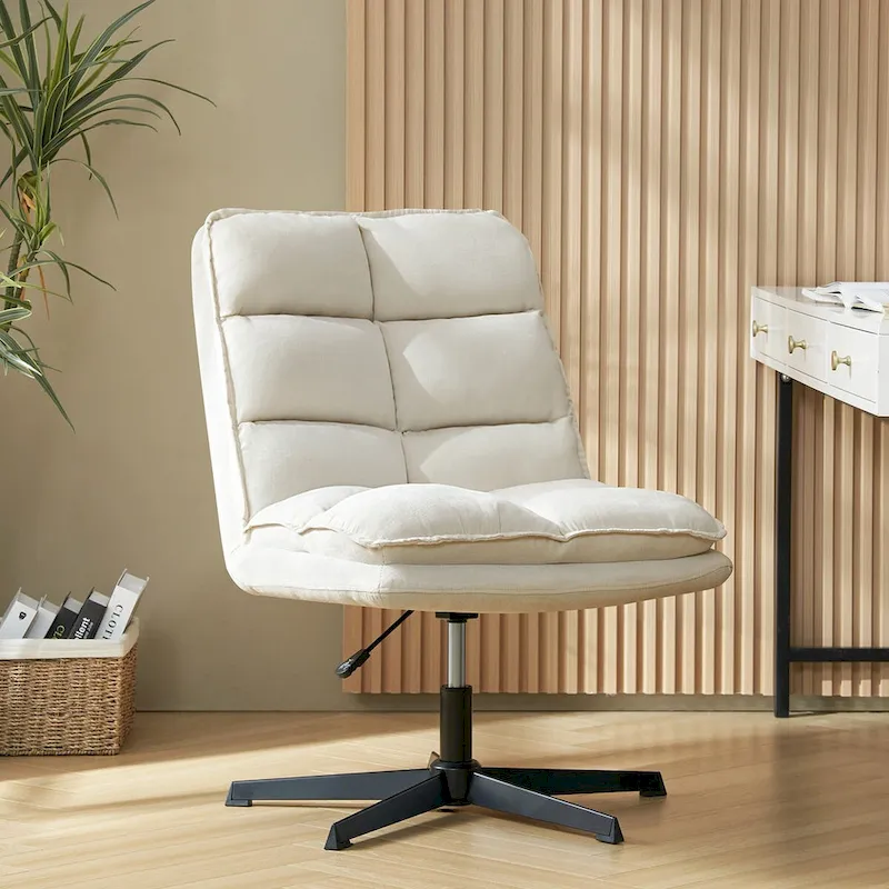 Joaquin Modern Armless 0ffice Chair Tufted 360Swivel With Upholstered by HULALA HOME