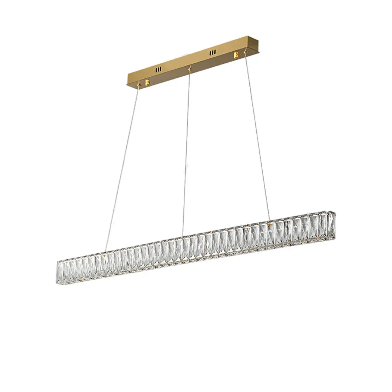 Rectangle Crystal Kitchen Island Pendant Light Dimmable LED
