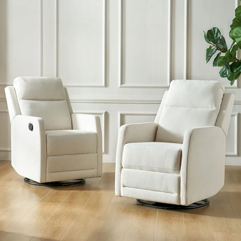Diana Modern Polyester 360-degree Swivel Rocker Recliner Set of 2 by HULALA HOME