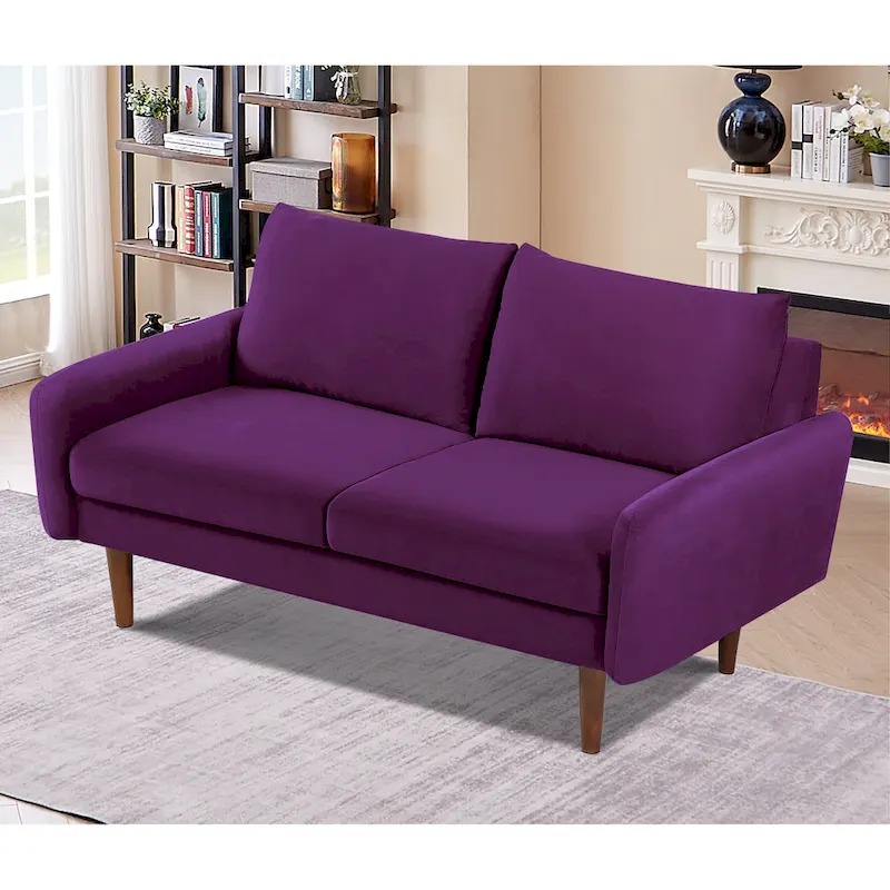US Pride Furnitirue 58W Tapered Legs Kent Velvet Loveseat