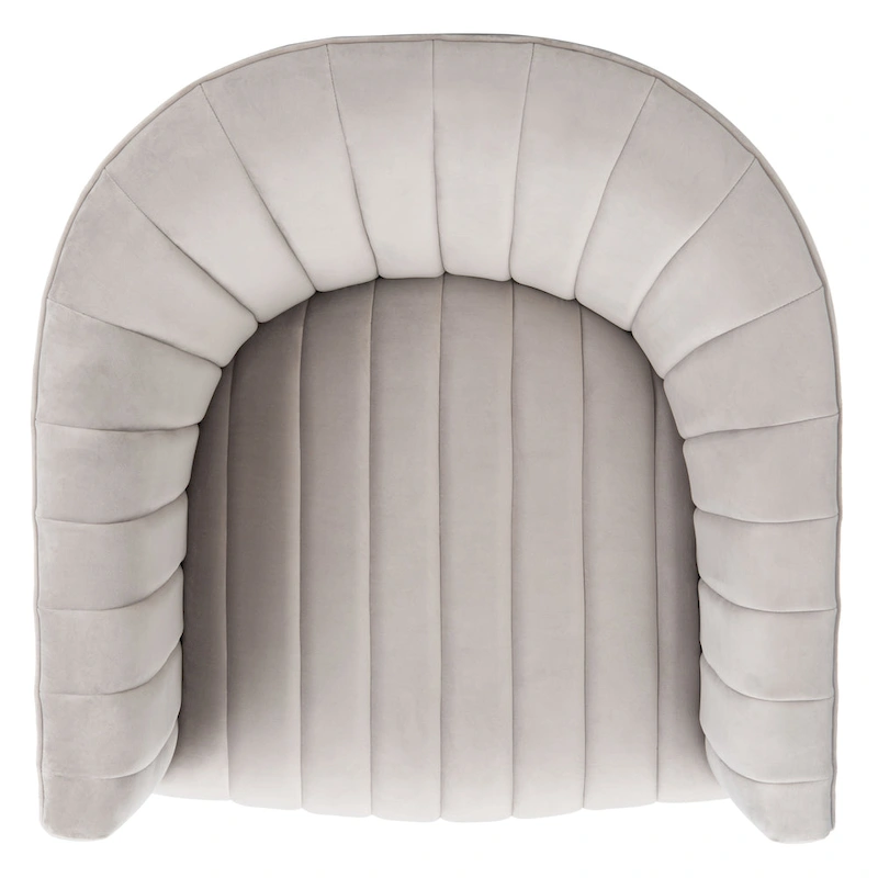 SAFAVIEH Couture Matejka Swivel Channel Tufted Barrel Chair - 28  W x 31  L x 30  H - 28Wx31Dx30H