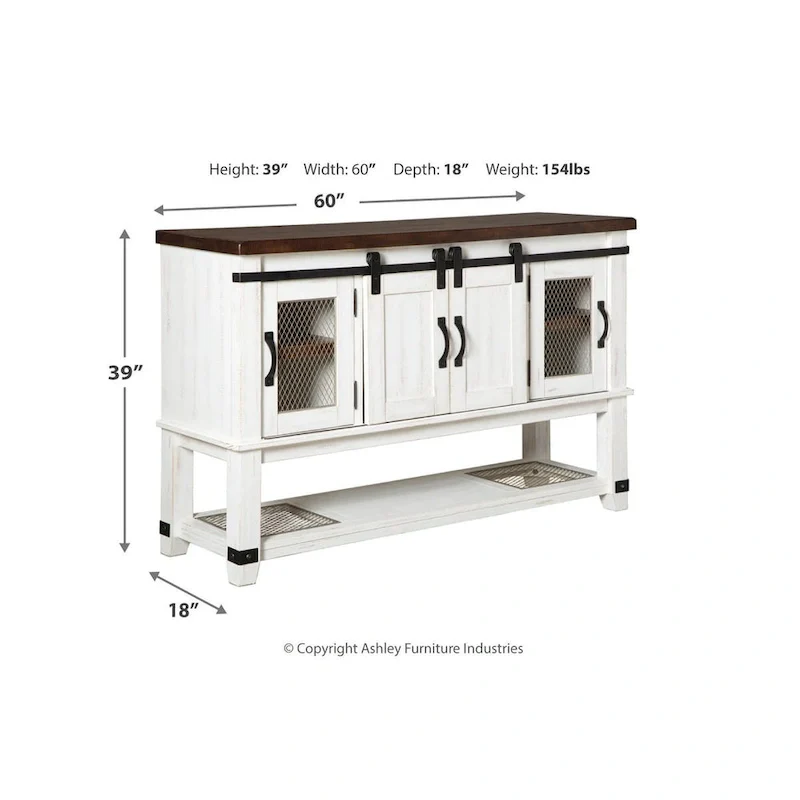 Signature Design By Ashley Valebeck White Dining Room Server