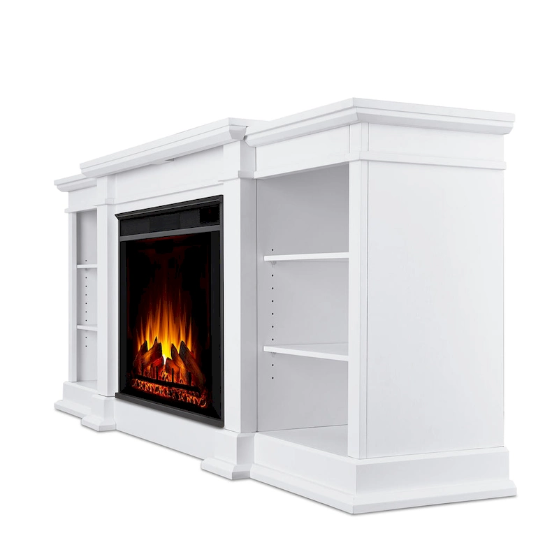 Eliot 81 Grand TV Stand Electric Fireplace in White by Real Flame