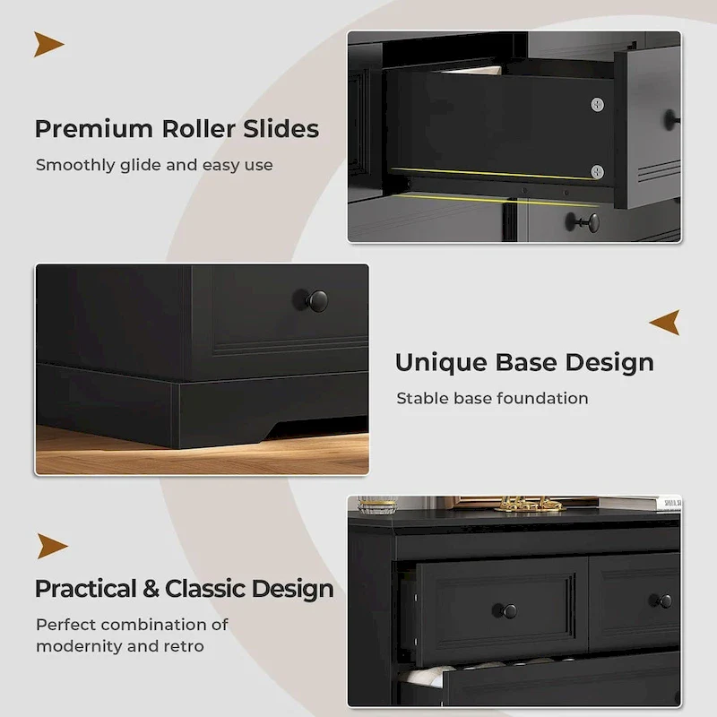 10 Drawers Dresser 55  Large Drawers Wood Dressers & Chest of Drawers