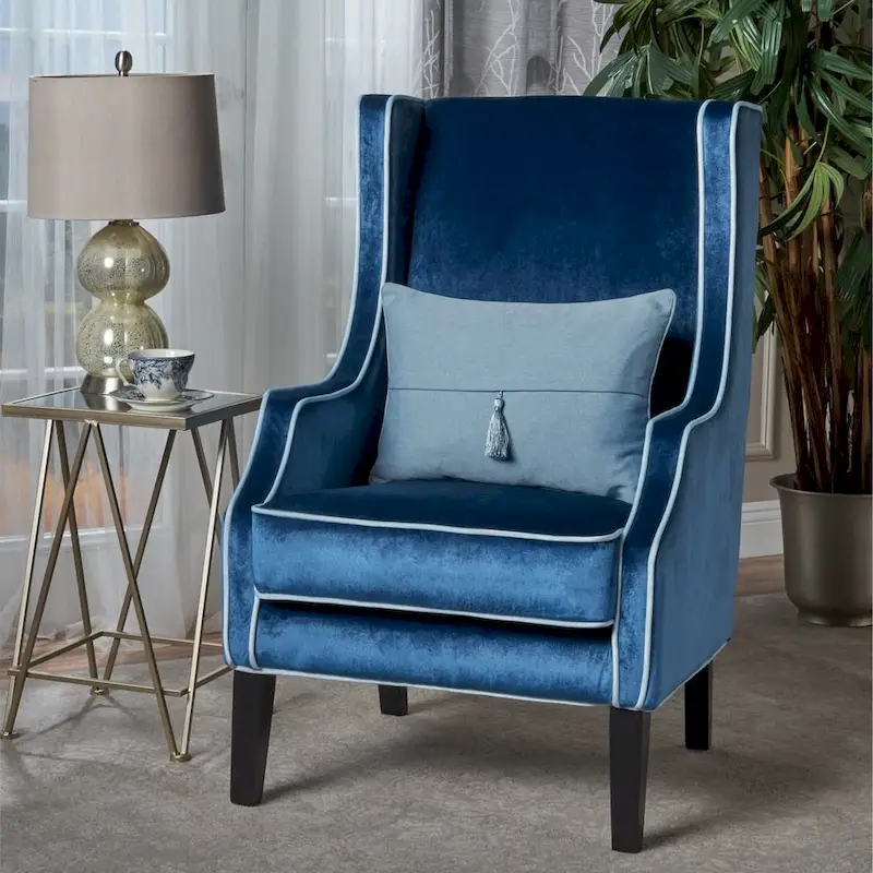 Eddison Traditional Two Toned Velvet Club Chair by Christopher Knight Home