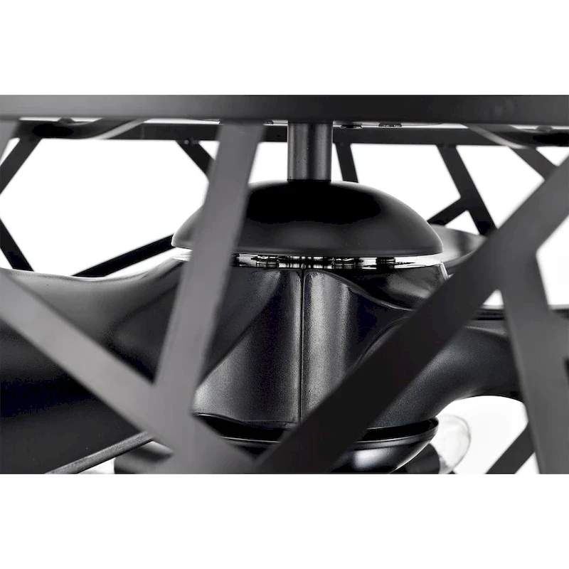 Leyton 24-inch Matte Black 6 Lights 3 Blades Lighted Ceiling Fan with Remote