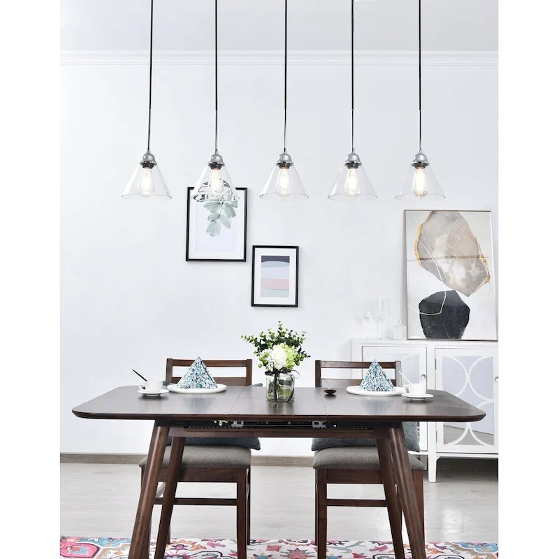 Histoire 5 light chrome Pendant
