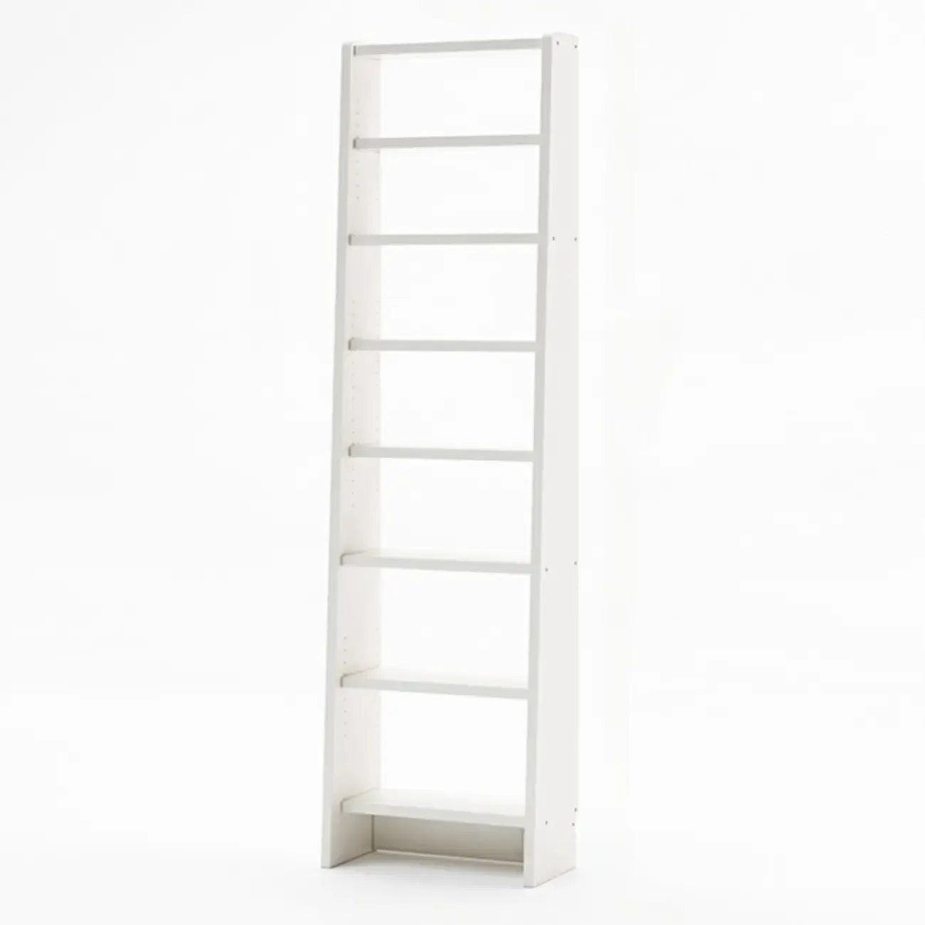Tall Modern White Wooden Open Vertical Bookcase