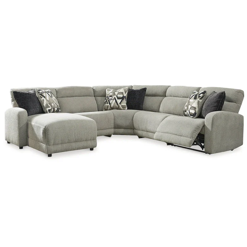 Signature Design by Ashley Colleyville Gray 5-Piece Power Reclining Sectional with Chaise - 105W x 106D x 39H