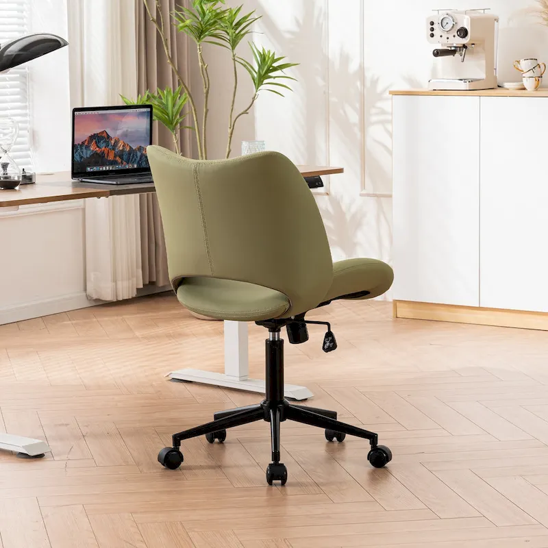 Swivel Armless Ergonomic Office Chair with Wheels