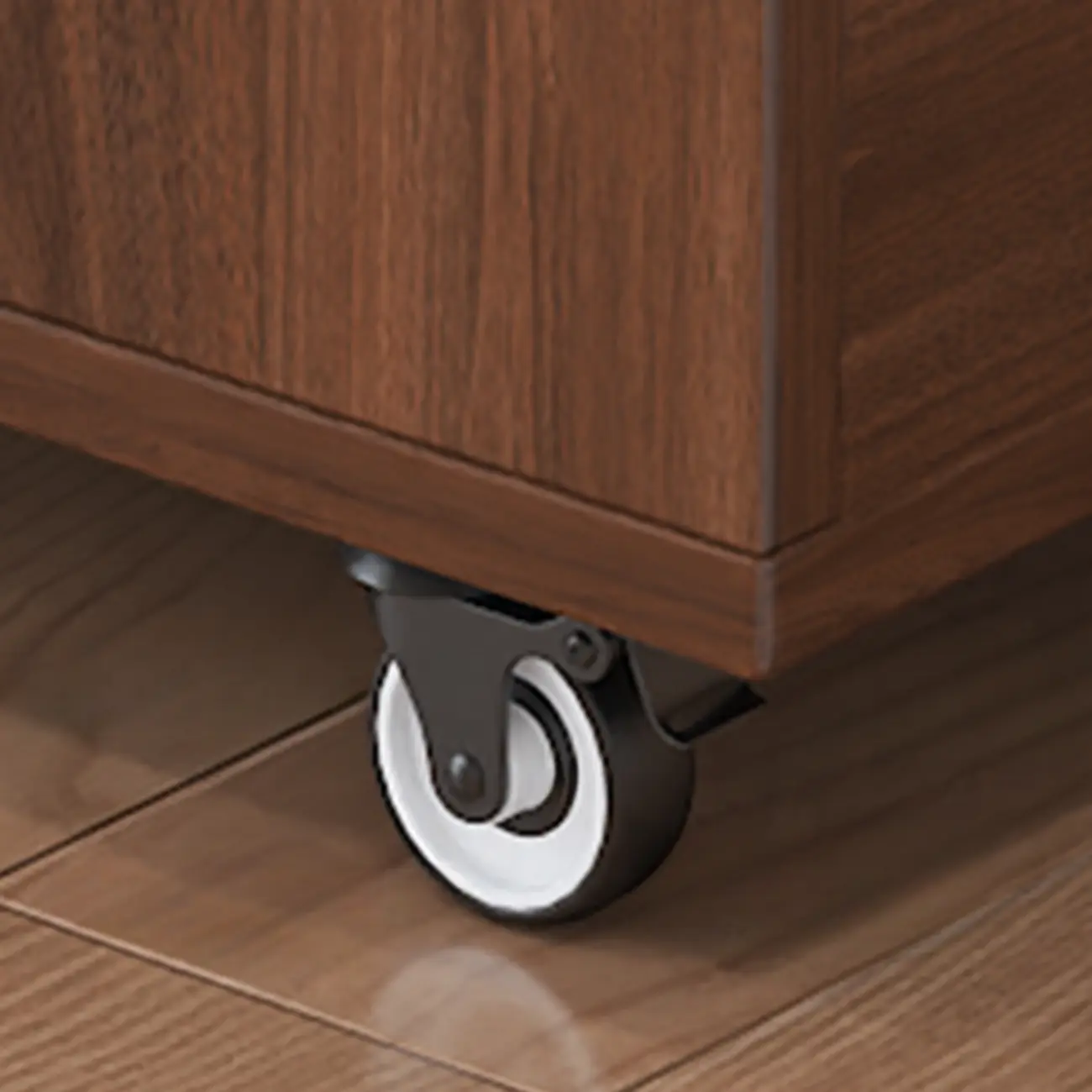 Versatile Modern Brown Half-circle Wheeled Side Table