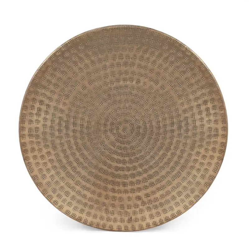 Ladd Handcrafted Boho Aluminum Drum Side Table by Christopher Knight Home - 15.00 L x 15.00 W x 17.50 H