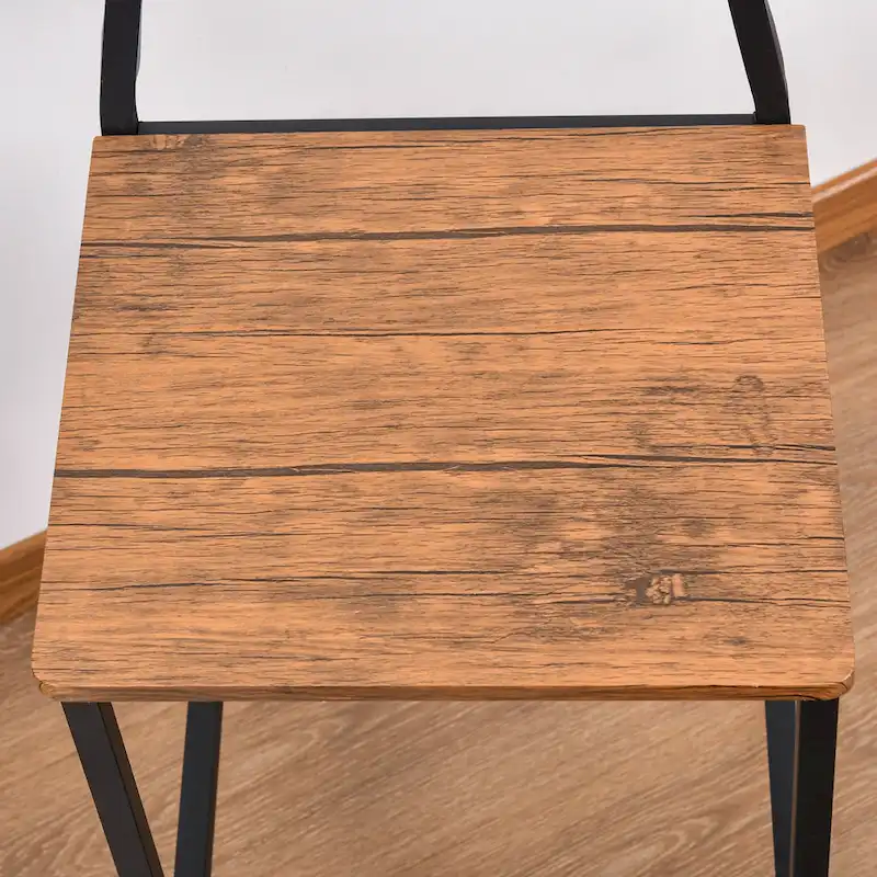 Modern Style 5-Piece Dining Set with Square Counter Height Bar Table and 4 Footrest Open Back Dining Chairs