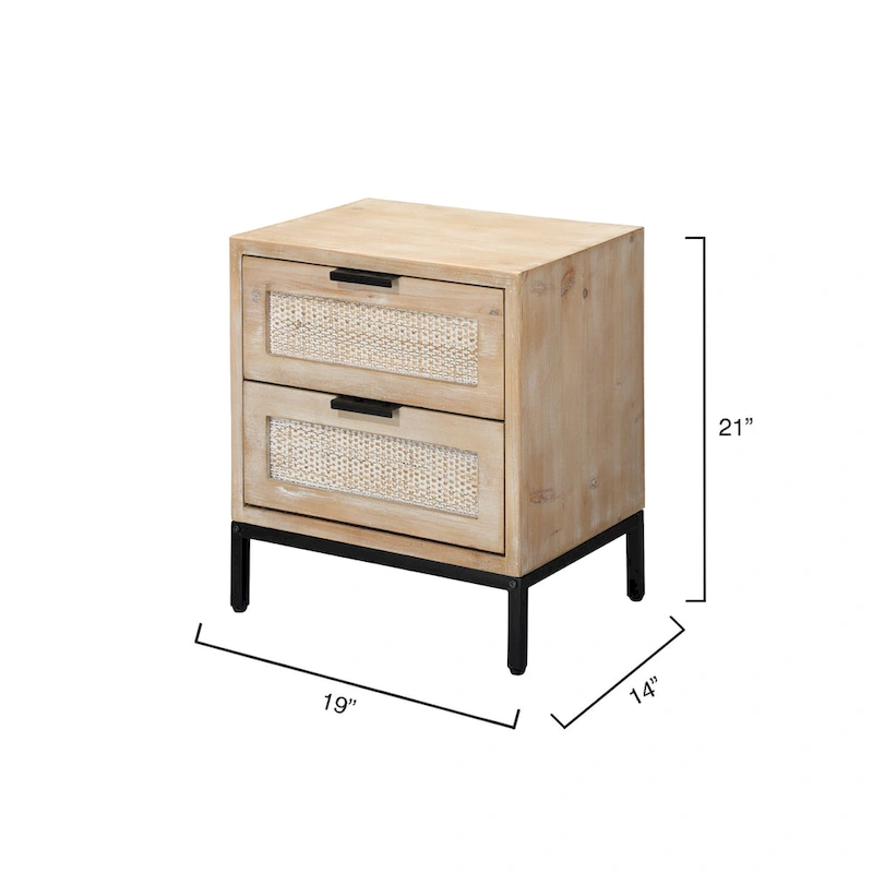 Alden Dcor Ian 2 Drawer Side Table