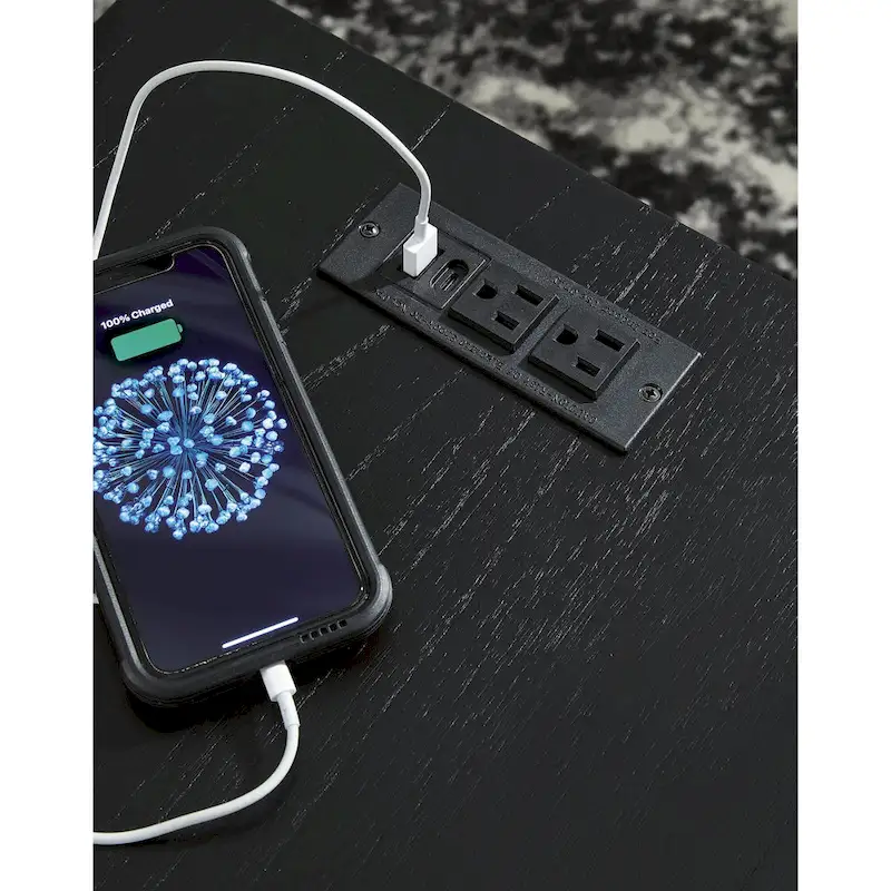 Signature Design by Ashley Winbardi Black Chairside End Table - 16W x 21D x 24H