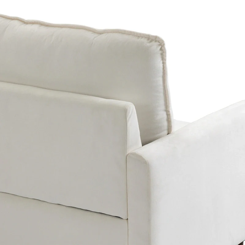 2 Pices Velvet Loveseat Wood Legs Sofa