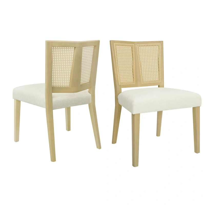 Christopher Knight Home - Oliver Mid-Century Rattan Back Upholstered Dining Chair Set of 2