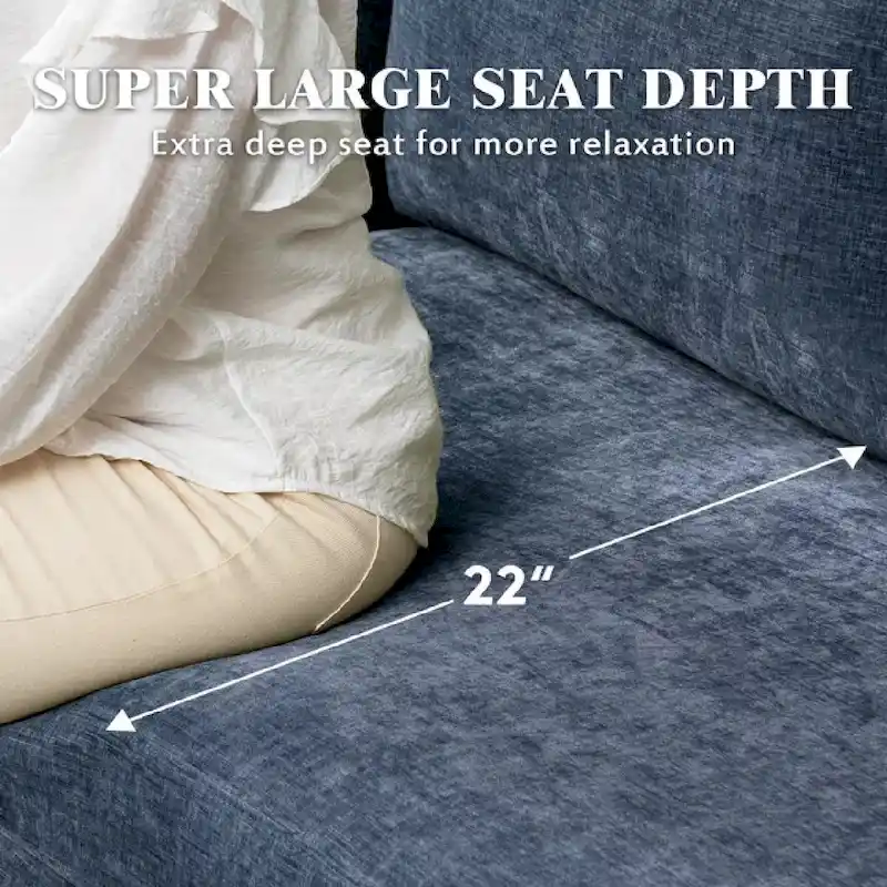 EROMMY U Shaped 6-seat Sectional Sofa Couch, Reversible Sleeper in Modern Chenille Design, with Chaise Lounge and Ottoman