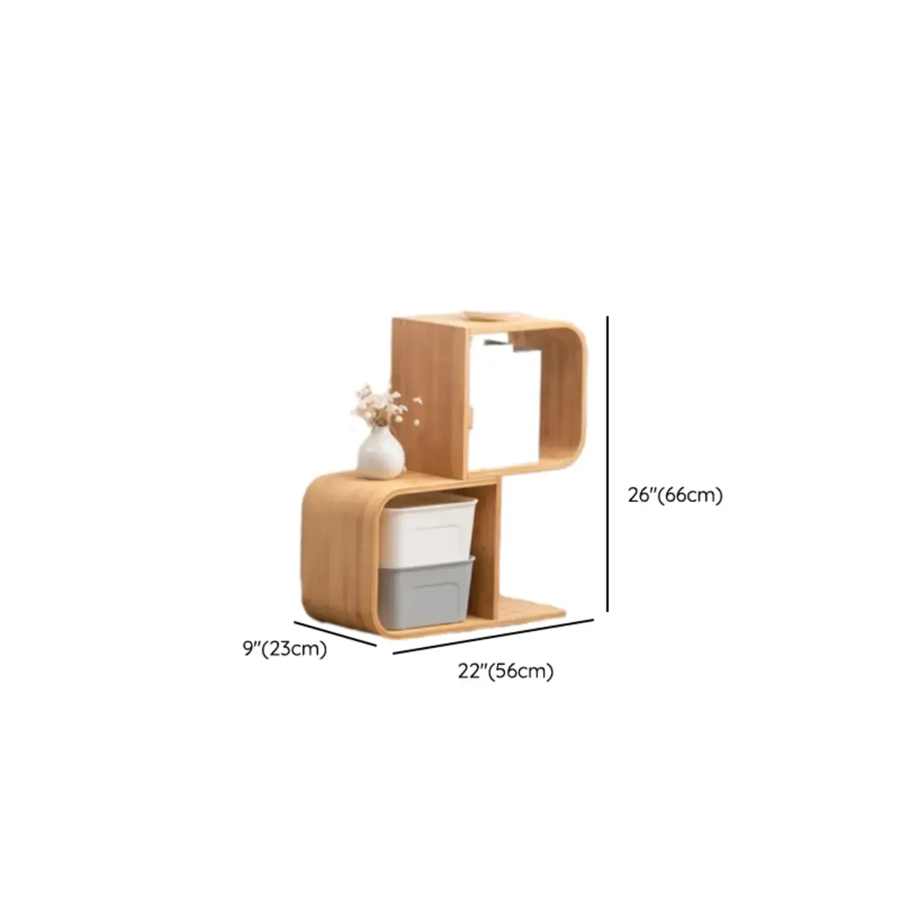Modern Geometric Open Cube Artistic Oka Bookcase