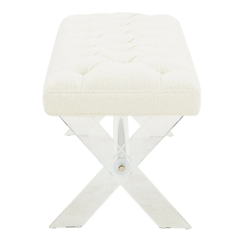SAFAVIEH Couture Ketevan Tufted Acrylic Bench - 48x18x18. - 48 W x 18 L x 18 H - 48Wx18Dx18H