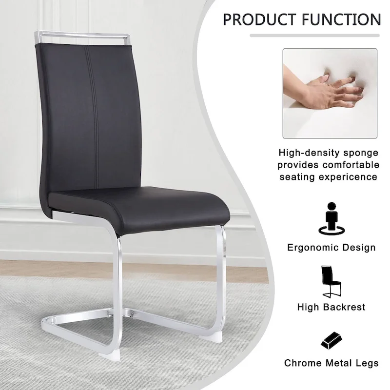 Modern Dining Chairs PU Faux Leather set of 4