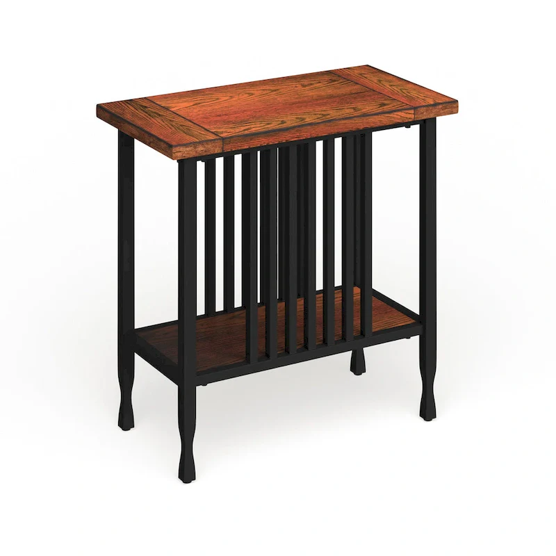 Carbon Loft Peter Matte Black Slatted Narrow Chairside Table