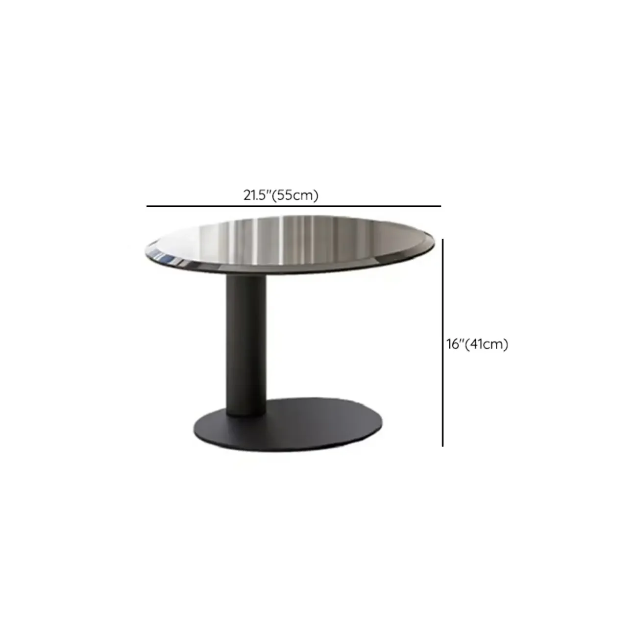 Modern Two-Part Glass Wood Round Coffee Table