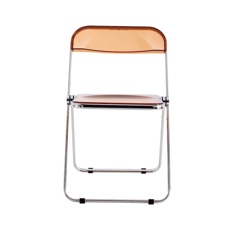 YELLOW Clear Transparent Folding Chair Chair Pc Plastic Living Room Seat