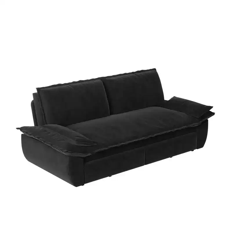 Whisen 3-in-1 Queen Velvet Sleeper Pull Out Sofa Bed, Convertible Loveseat Sofa Couch