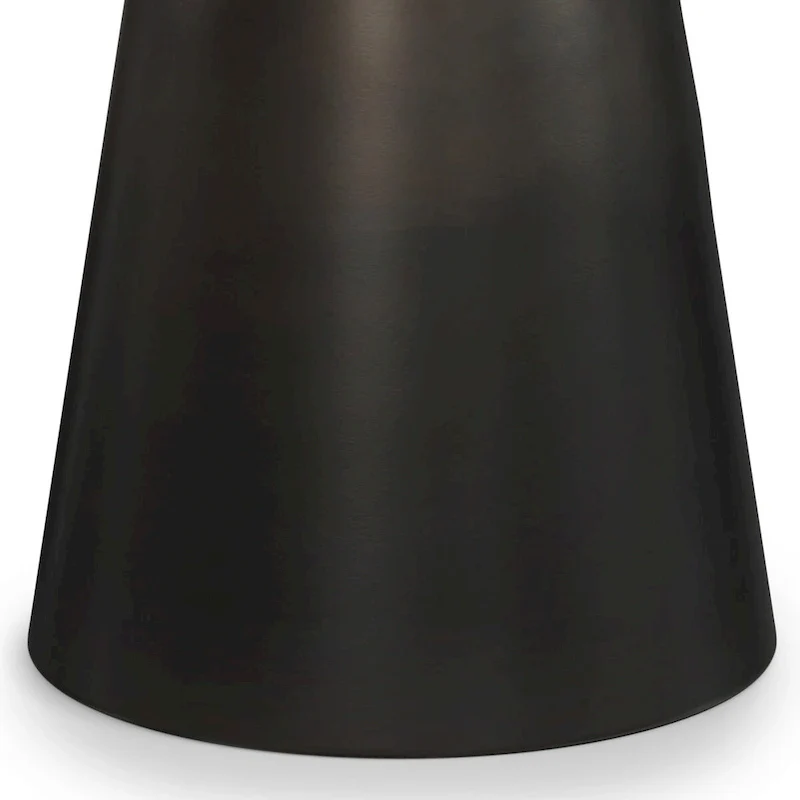 White Marble Top Side Table with Black and Gold Metal Base