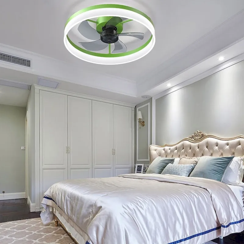 Modern Dimmable LED Recessed Mount Ceiling Fan Light with Remote Control