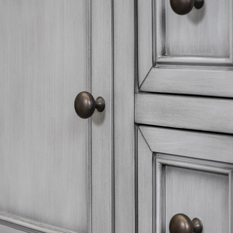 Nestfair Retro Sideboard Console Table with Drawers and Bottom Shelf