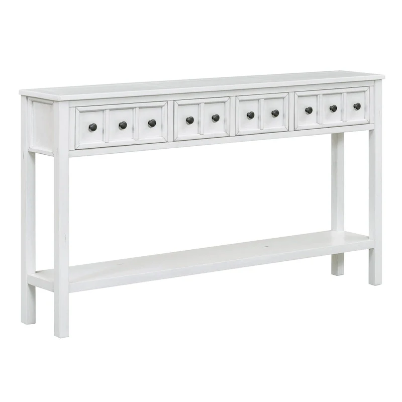 Rustic 4-drawer Entryway Console Table