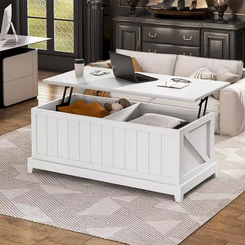 48 in Lift Top Coffee Table Storage Room Fence Design Farmhouse