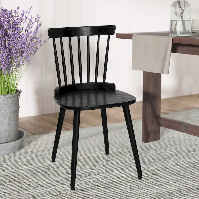 Farmhouse Dining Chairs with Spindle Back - 33.3H x 17.4W x 19.7D