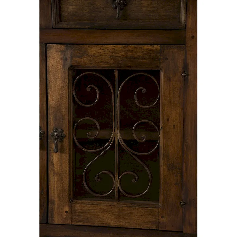 Handmade Solid Reclaimed Barn Wood & Wrought Iron Hardware Buffet & Sideboard 54 Width