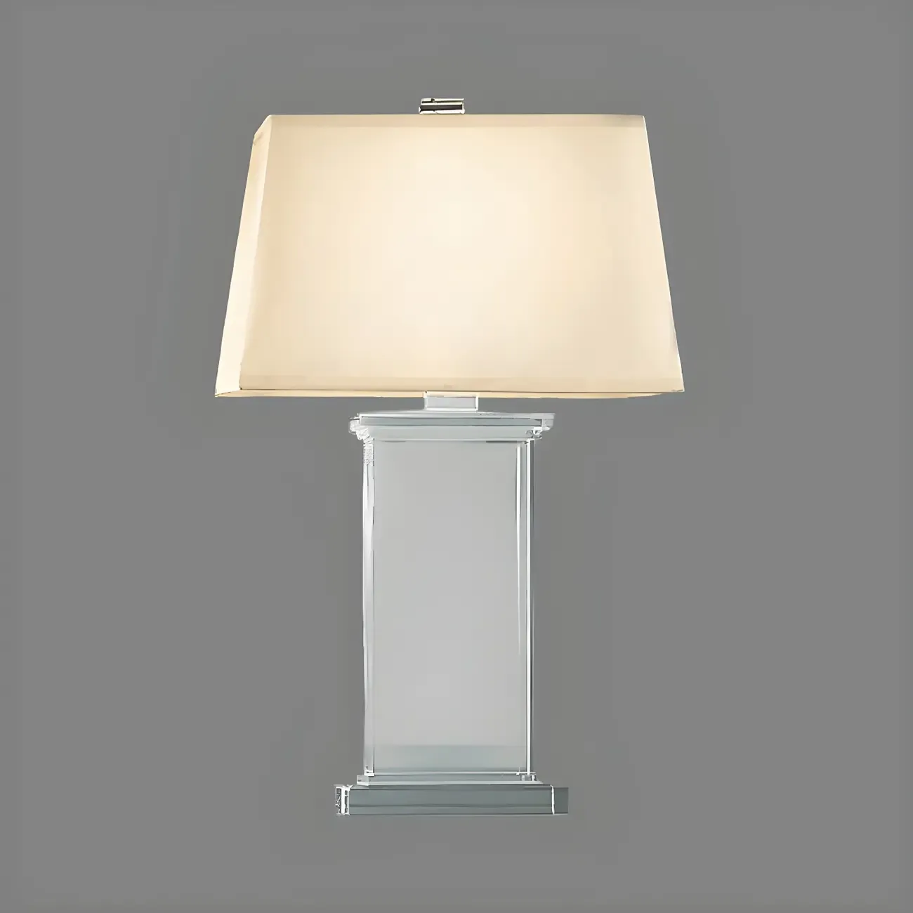 Elegant Rectangular Crystal Fabric Shade LED Table Lamp