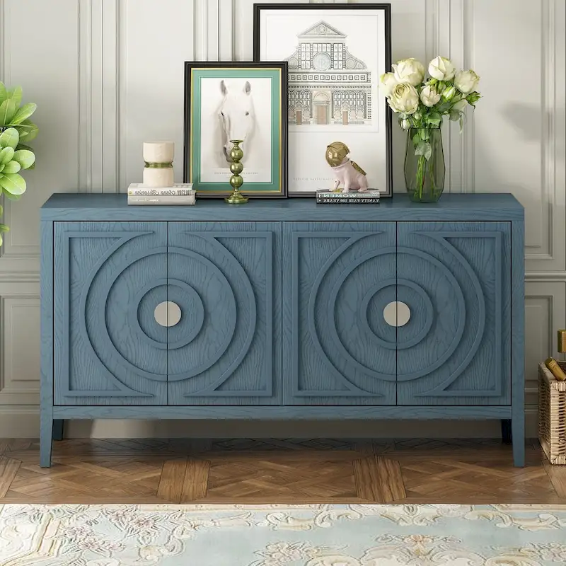Retro Sideboard door with Circular Groove Design cabinets