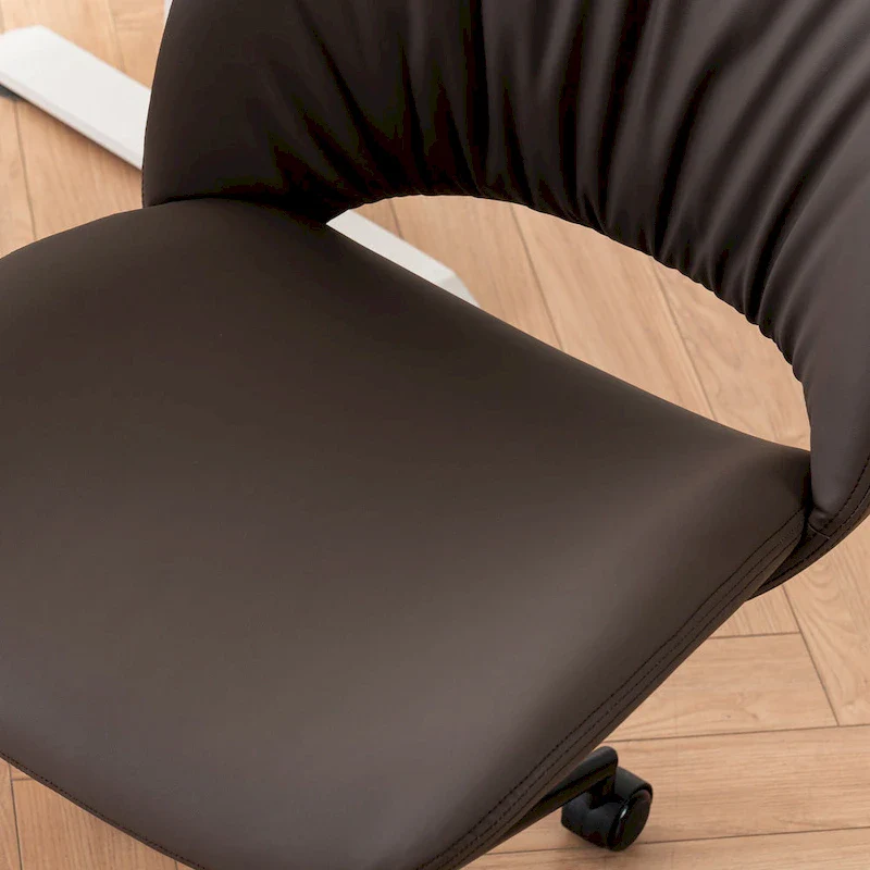 Swivel Armless Ergonomic Office Chair with Wheels