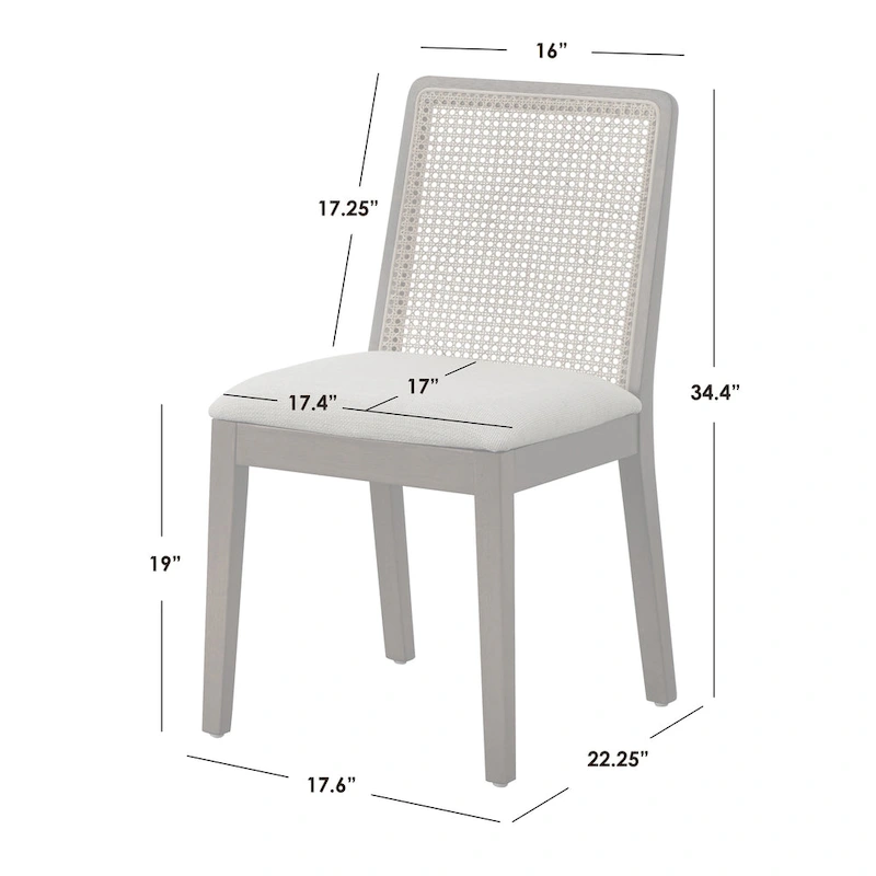 Simple Living Newington Solid Wood Cane Dining Chairs (Set of 2)