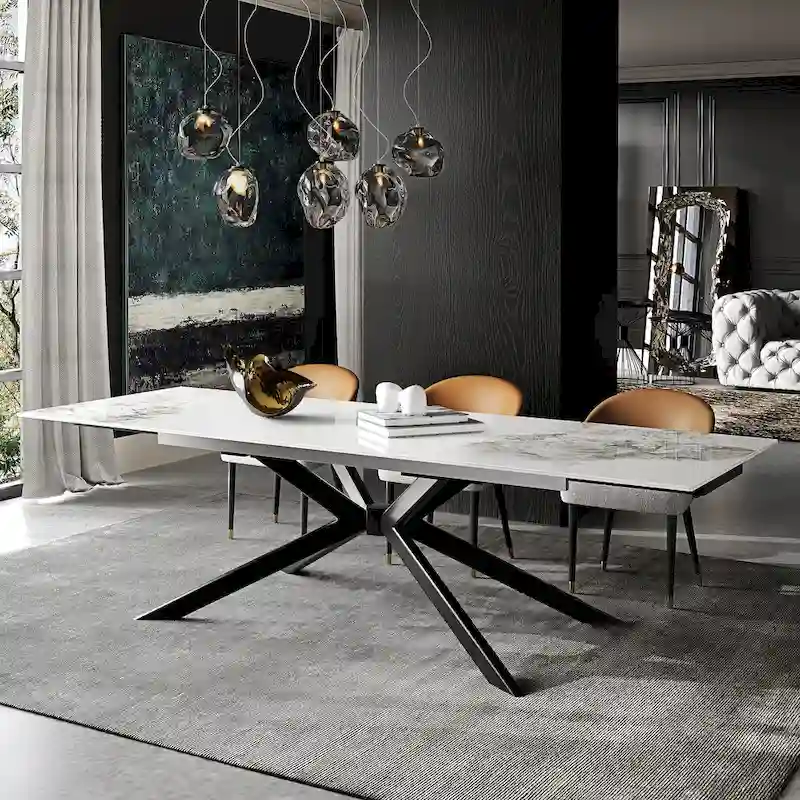 110.24 Extendable Rectangular Sintered Stone Dining Table - 78.74 to 110.24